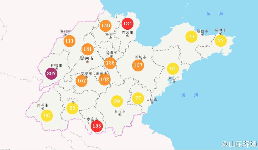 山東省十七市環境空氣AQI指數