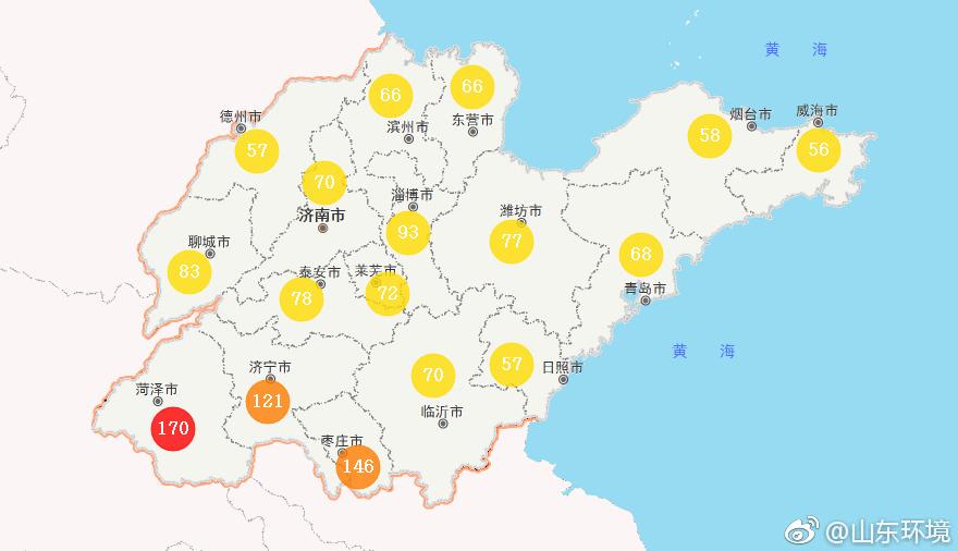 山東省十七市環境空氣AQI指數